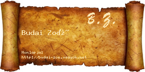 Budai Zoé névjegykártya